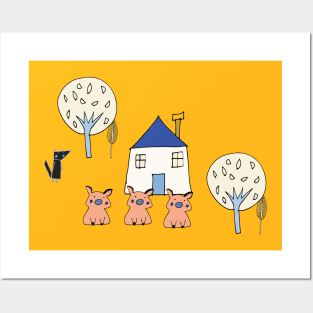 Tree Little Pigs Posters and Art